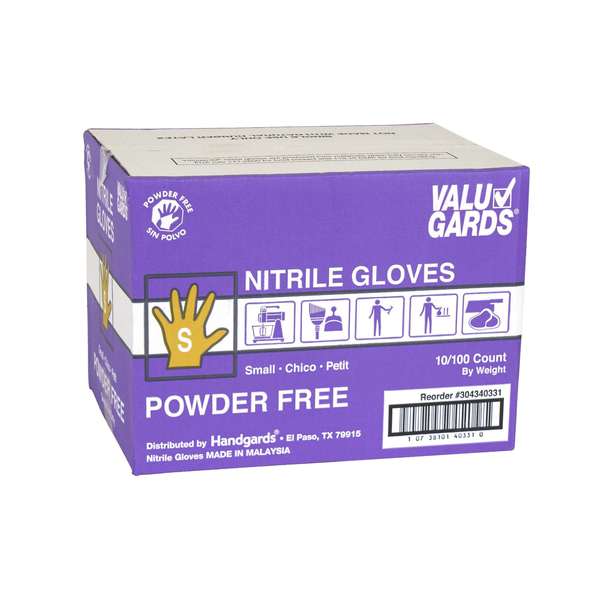 Valugards Valugards Purple, Nitrile Disposable Gloves, Nitrile, Powder-Free, S, 1000 PK, Purple 304340331